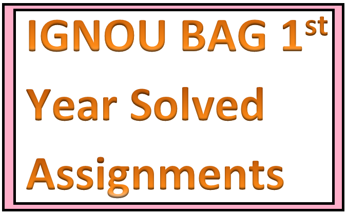 ignou bag first year assignment